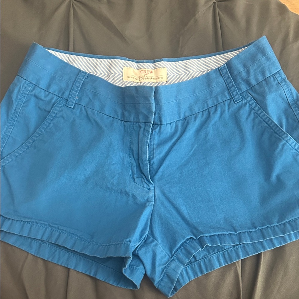 J. Crew Bright Blue Cotton Chino Shorts - Women's